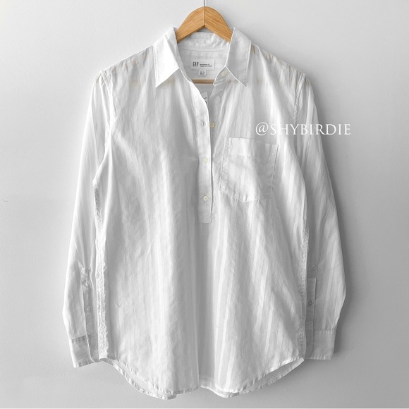 NWT GAP 100% Cotton Boyfriend Fit Popover Shirt - Picture 4 of 14